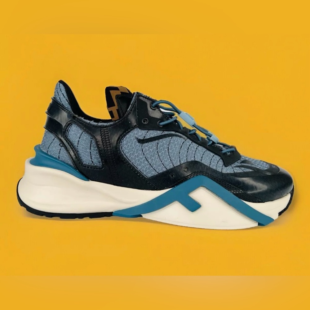 FENDI Flow FF Nylon Transparent Mix Media Logo Sneakers  UK 8 - US 9 - EU 42